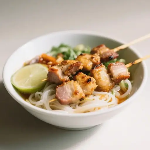 河內豬腩肉串檬粉